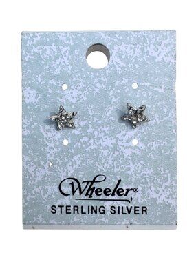 Wheeler Sterling Silver Crystal Star Stud Earrings NWT